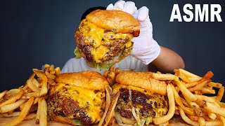 ASMR LUCKY SMASH  DOUBLE CHEESEBURGER 🍔 FRIES 🍟 Eating Sound  MAR ASMR [upl. by Ahsima885]