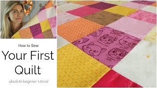 Your First Quilt  Beginner Tutorial Part 1 [upl. by Inacana848]