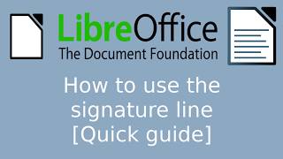 LibreOffice Writer  How to use the signature line [upl. by Bortman]