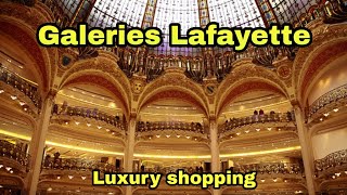 🇫🇷 Paris luxury shopping  Galeries Lafayette Haussmann 🚶 [upl. by Aihsaei]