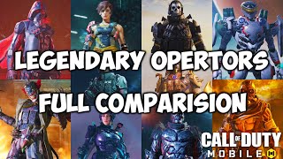 All 10 Legendary Characters Comparision  COD Mobile  CODM [upl. by Bertina]