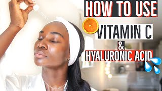 HOW TO USE HYALURONIC ACID AND VITAMIN C TOGETHER  SKIN CARE ROUTINE [upl. by Weissmann]