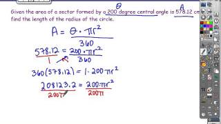 Finding radius given sector area and central angle [upl. by Georgeanne163]