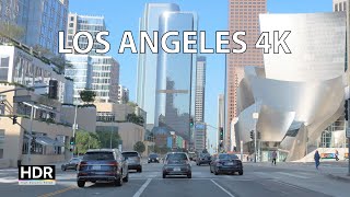 Driving Los Angeles 4K HDR  Downtown Sunrise  USA [upl. by Esined]