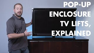 PopUp Enclosure TV Lifts  How Do They Work [upl. by Zwart]