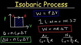 Isobaric Process Thermodynamics  Work amp Heat Energy Molar Heat Capacity amp Internal Energy [upl. by Pucida587]