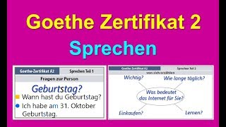 Goethe Zertifikat A2 Sprechen  German Speaking Exam A2 [upl. by Hong]