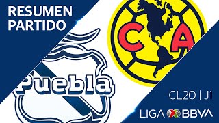 Resumen  Puebla vs América  Liga BBVA MX  CL 2020  Jornada 1 [upl. by Aceissej]