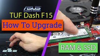 How to InstallUpgrade RAM and m2 SSD in ASUS TUF Dash F15 Gaming Laptop NVMe only [upl. by Asssilem]