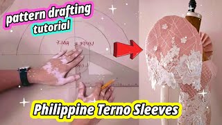 ✂️ Pt 1 How to Make Filipiniana Sleeves Pattern × Paano Magtahi × Learn How to Sew Filipiniana Dress [upl. by Bruns]