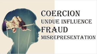 Coercion Undue Influence Fraud Misrepresentation  Indian Contract Act 1872  Law Guru [upl. by Innes314]