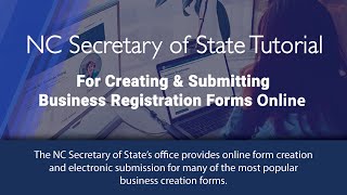 Tutorial For Creating amp Submitting Business Registration Forms Online [upl. by Nillor]