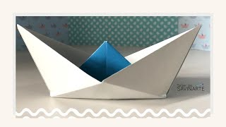 Cómo hacer un BARCO de papel  Origami Boat that floats  Tutorial [upl. by Hirsch]