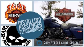 Installing Passenger Floorboards 2019 Harley Davidson Street Glide Special [upl. by Airetak]