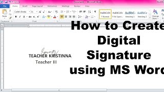 How to Put Signature in Microsoft Word [upl. by Merriam]