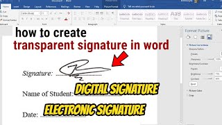 how to create a transparent signature in word [upl. by Attenra198]