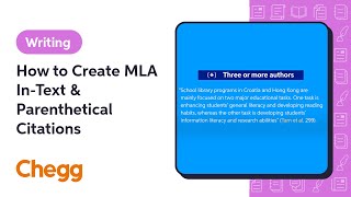 How to Create MLA InText amp Parenthetical Citations  Chegg [upl. by Arreis]