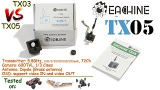 Eachine TX05 4IN1 58Ghz 72Ch OSD up to 250mW  VTX 600TVL 13 Cmos  Cam Dipole Antenna [upl. by Willette27]