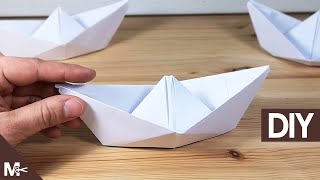 ► Como hacer un BARCO DE PAPEL Origami en 1 MINUTO ⛵ [upl. by Ellard]