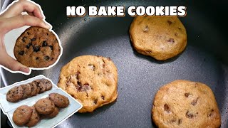 NO OVEN COOKIES  CHOCOLATE CHIP COOKIES  2 WAYS TO COOK WITHOUT AN OVEN  EP14 [upl. by Nannah474]