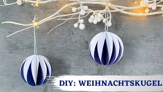 DIY – Weihnachtskugel aus Papier basteln  Christbaumschmuck selber machen [upl. by Nod]