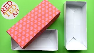 Easy Rectangular Origami Box  Paper Crafts  Crafts Basics [upl. by Jempty]