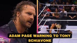 Adam Page Issues a Violent Warning to Tony Schiavone [upl. by Alecia908]