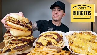 SMASHING Some Double Burgers And Loaded Fries From Easy Street Burgers Mukbang [upl. by Danie]