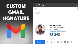 Easy steps to create Gmail signature with icons and image  Gmail signature template download [upl. by Andromede]