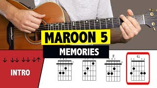 Maroon 5  Memories  Easy Guitar Tutorial CHORDS [upl. by Basham244]