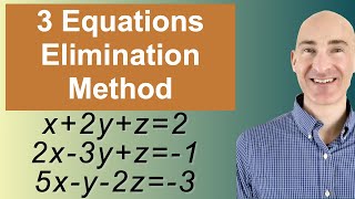 Solving Systems of 3 Equations Elimination [upl. by Krispin]