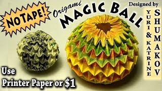 Origami Magic Ball  NO TAPE [upl. by Nnylyt]