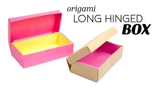 Origami Long Hinged Box Tutorial  DIY  Paper Kawaii [upl. by Pena592]