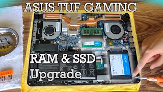 Asus TUF FX505 DTDDDU  RAM and HDDSSD Upgrade [upl. by Fenn621]