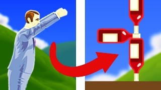 BOTTLE FLIP CHALLENGE  Happy Wheels Funny Moments [upl. by Dorcy]