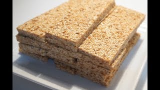 HOW TO MAKE CRISPY SESAME BARS  BY CRAZY HACKER [upl. by Ailahtan]