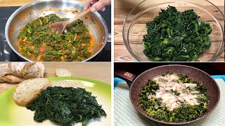 SPINACI 4 Ricette Pronte in 10 Minuti  SPINACH 4 Recipes Ready in 10 Minutes [upl. by Olcott]