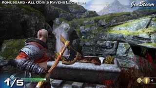 God of War All Odins Ravens in Konunsgard Allfather Blinded Trophy [upl. by Habeh]