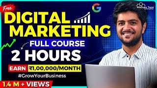 Digital Marketing Full Course for Beginners in 2 HOURS No Experience Needed  FREE [upl. by Adnak196]