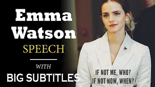 Emma Watsons Speech on Gender Equality  ENGLISH SPEECH with BIG Subtitles [upl. by Megargee]