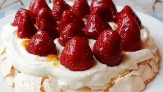 Pavlova  Fresh Strawberry Pavlova Recipe  Easter Dessert Special [upl. by Helsie41]