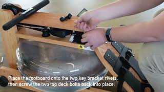 Installing the WaterRower Dual Rail Wooden Footboard  Fitness Direct [upl. by Charpentier]