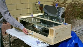 DIY Advanced Solar Oven Fully Insulated quotNo Turnquot Solar Oven real wood glass and mirror 350F [upl. by Eidob]