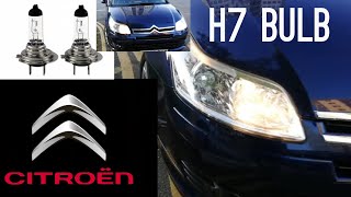 How to replace headlights bulb in Citroen C4 h7 blub [upl. by Scribner880]