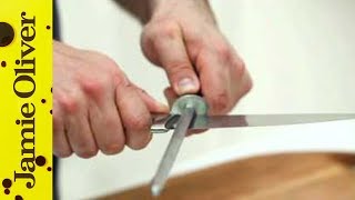 How to sharpen knives  Jamie Olivers Home Cooking Skills [upl. by Sesilu13]