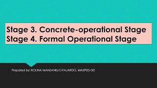 Concreteoperational stage and formal operational stage by Jean Piaget [upl. by Pavior]