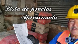 Lista de precios aproximada para la construcción  CONSTRUCCIONES IDEALES [upl. by Abeu]