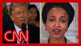 Ilhan Omar responds to Trumps racist attack He spreads the disease of hate [upl. by Eelanej]