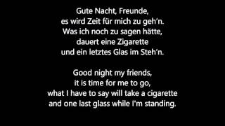 Reinhard Mey  Gute Nacht Freunde  Lyrics  Translation [upl. by Nyrat143]