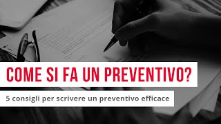 Come si fa un preventivo [upl. by Aohsoj]